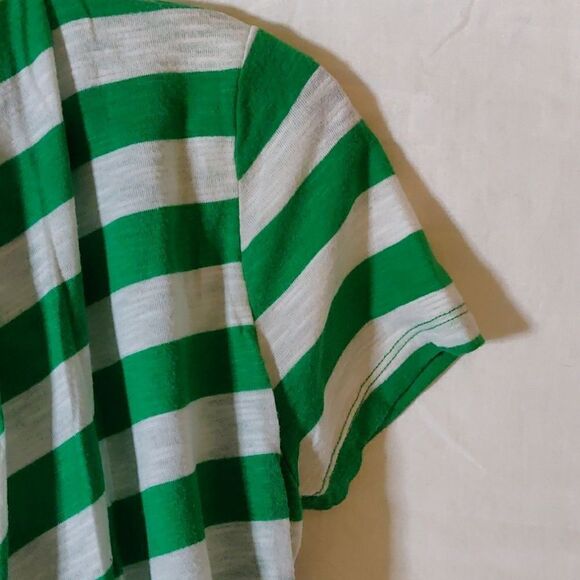 Allison Brittney Green & Gray Striped Layered Top Size S‎ - Picture 4 of 7